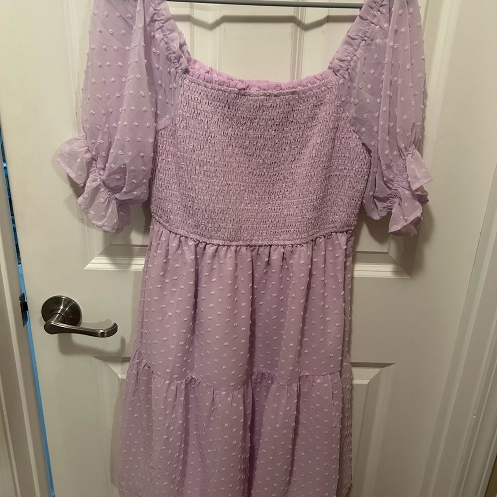 Flowy Smocked Swiss Dot Dress